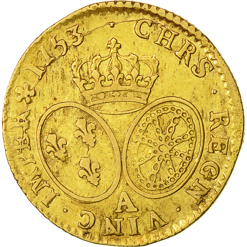 Coin, France, Louis XV, Louis d'or au bandeau, Louis d'Or, 1753, Paris