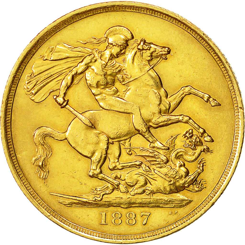 Coin, Great Britain, Victoria, 2 Pounds, 1887, London, EF(40-45), Gold, KM:768