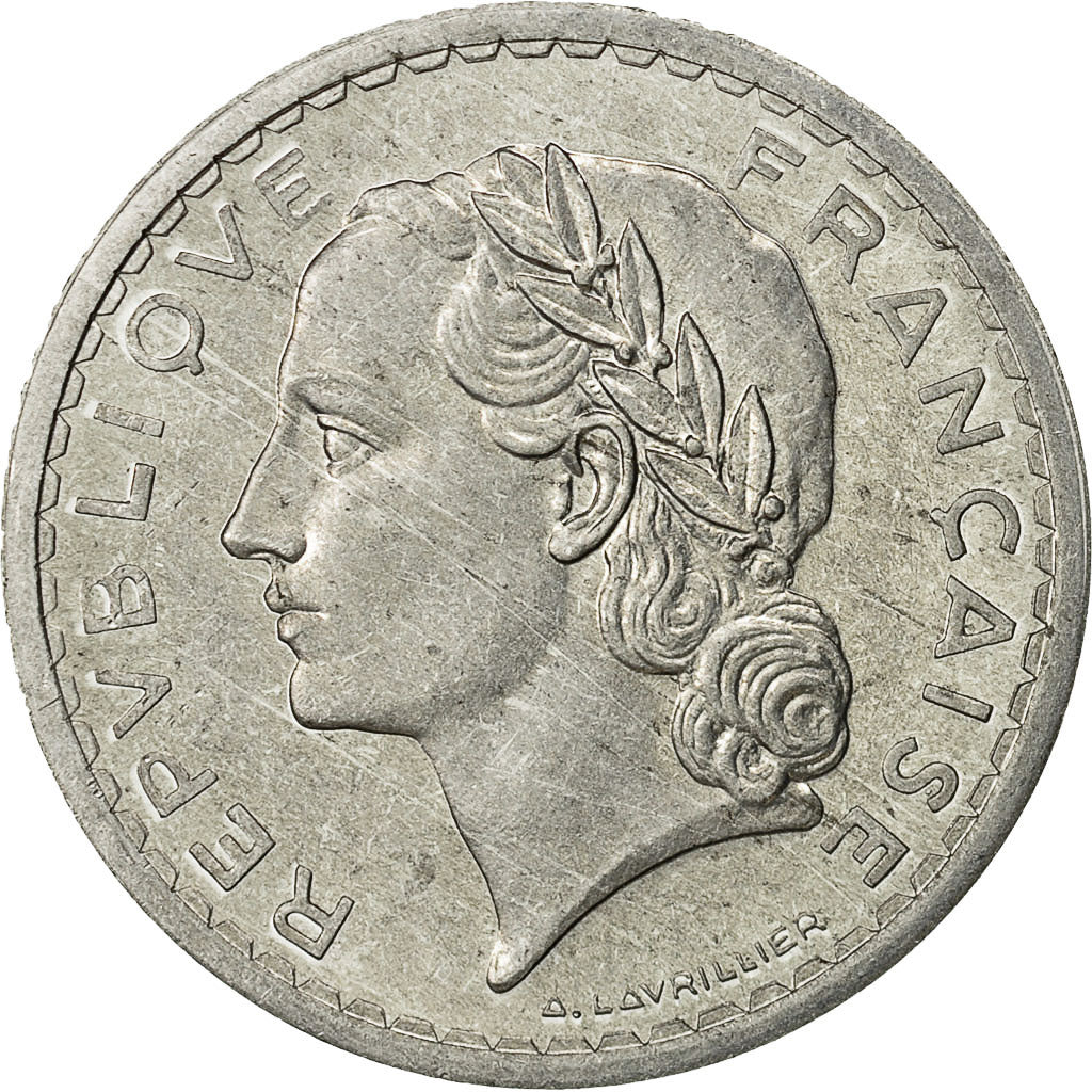 Coin, France, Lavrillier, 5 Francs, 1945, ESSAI, MS(63), Aluminum, KM:E89
