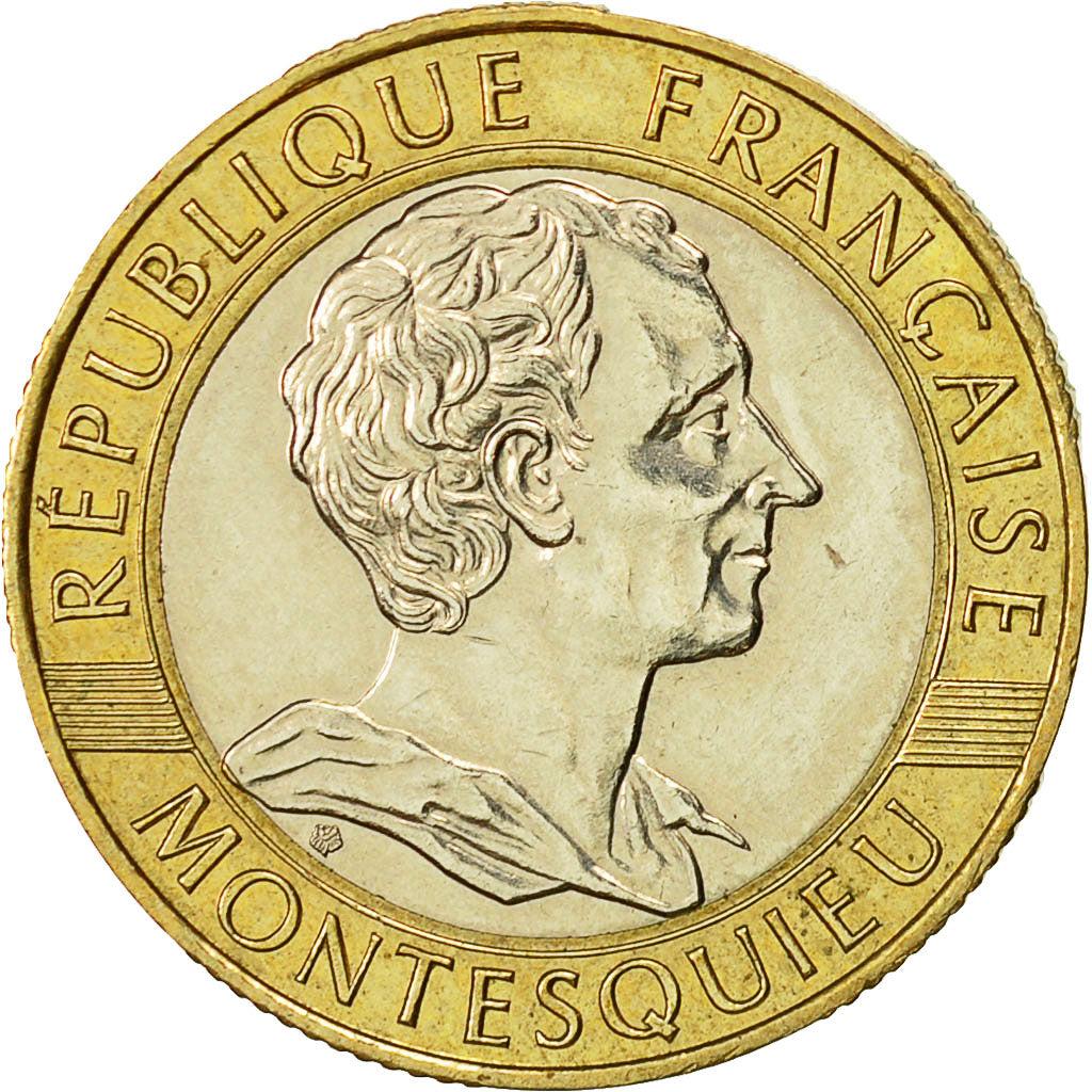 Moneta, Francia, Montesquieu, 10 Francs, 1989, Paris, SPL, Bi-metallico, KM:969