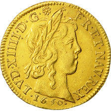 Moneta, Francia, Louis XIV, Louis d'or à la mèche longue, 1650, Paris, KM:157.1