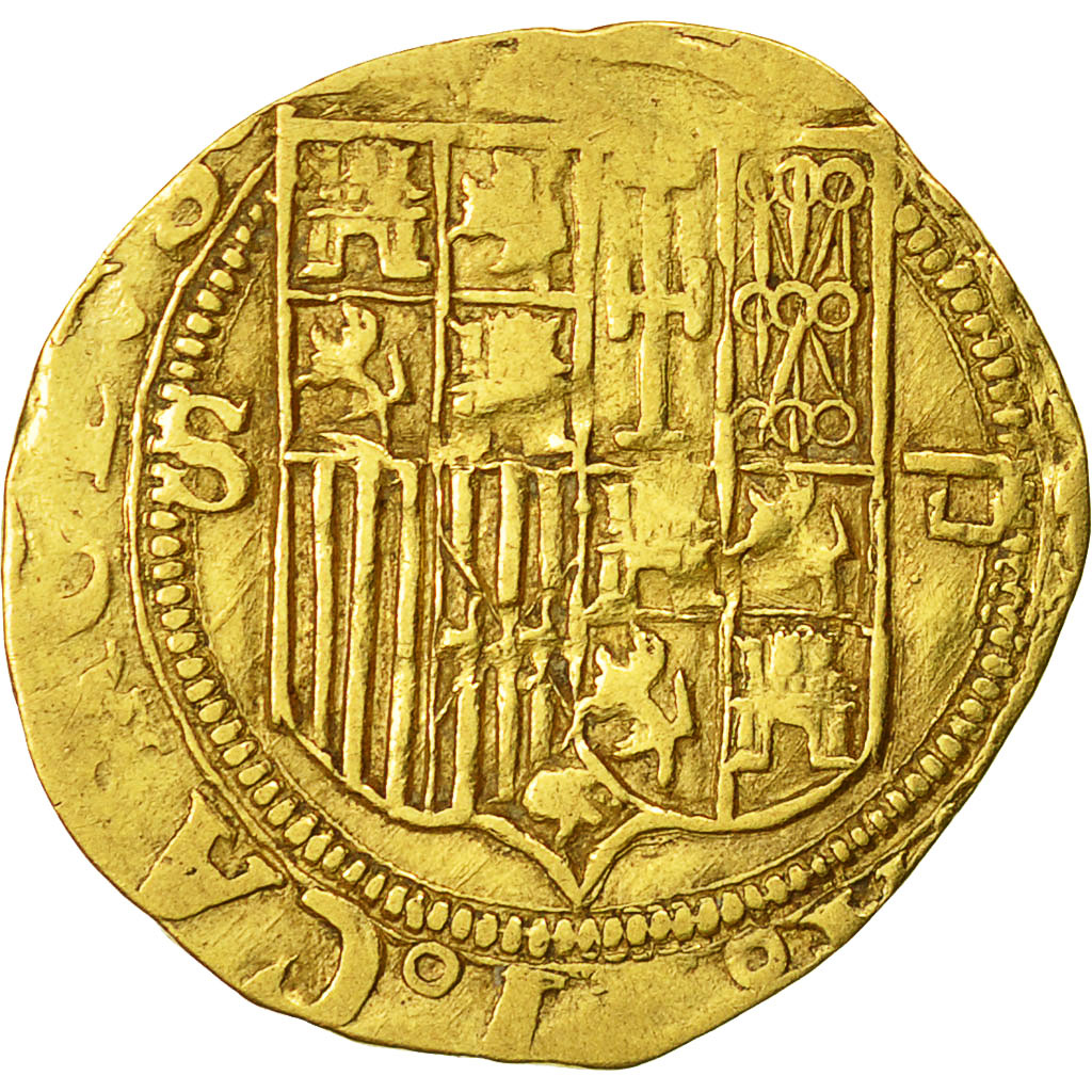 Coin, Spain, Jeanne et Charles, Escudo, Seville, VF(20-25), Gold