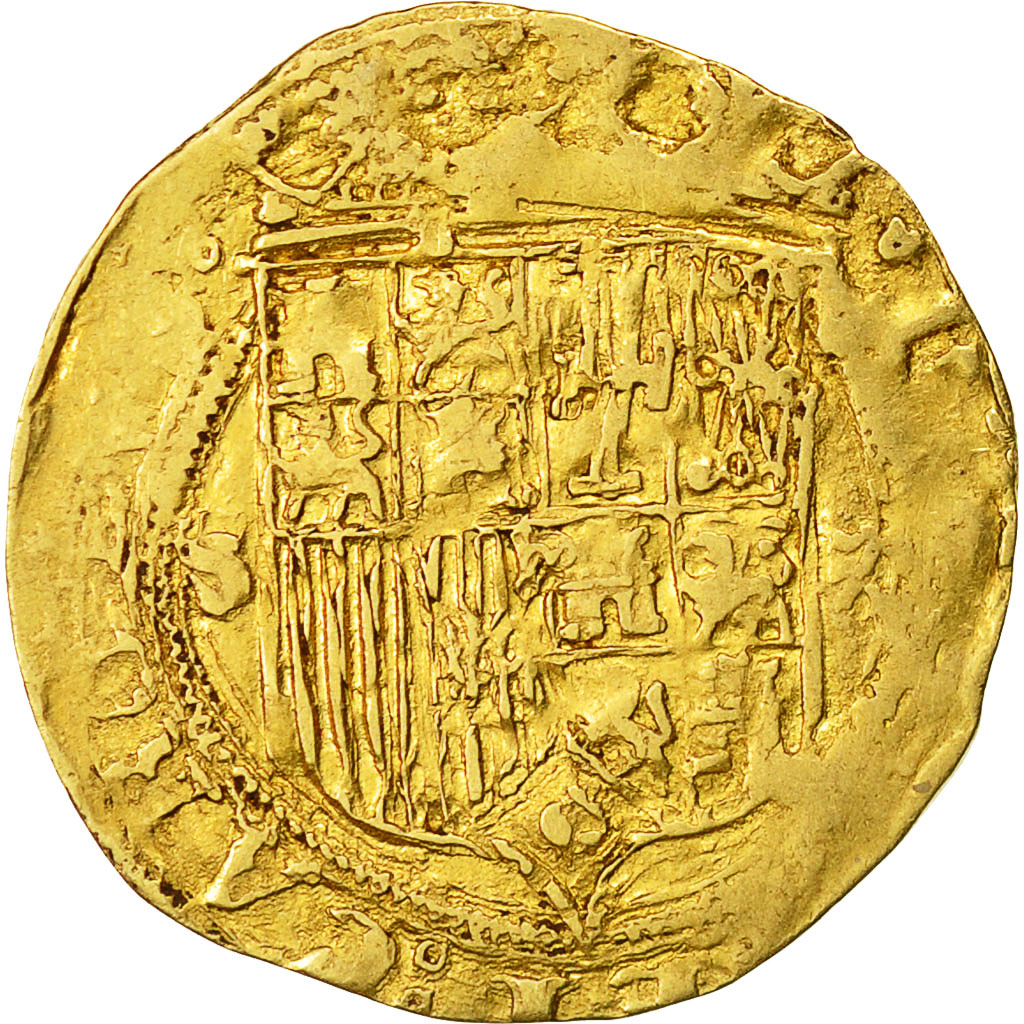 Coin, Spain, Jeanne et Charles, Escudo, Seville, VF(20-25), Gold