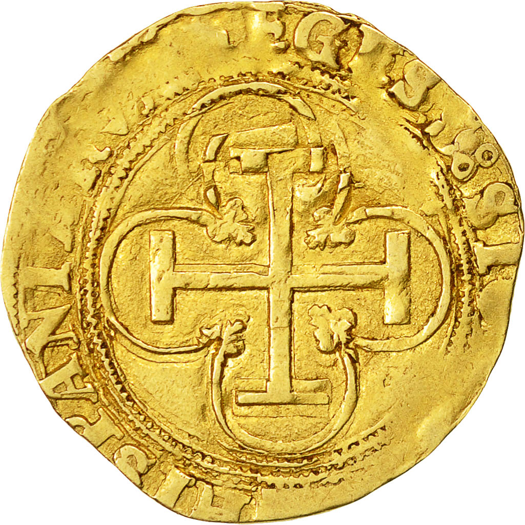 Coin, Spain, Jeanne et Charles, Escudo, Seville, VF(20-25), Gold