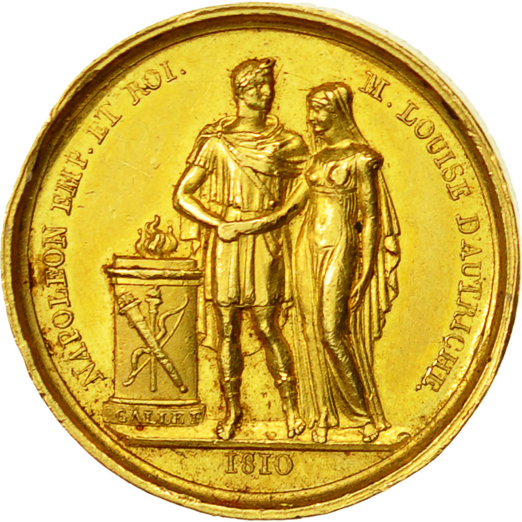 France, Medal, Mariage Napoléon et Marie-Louise, 1810, AU(55-58), Gold