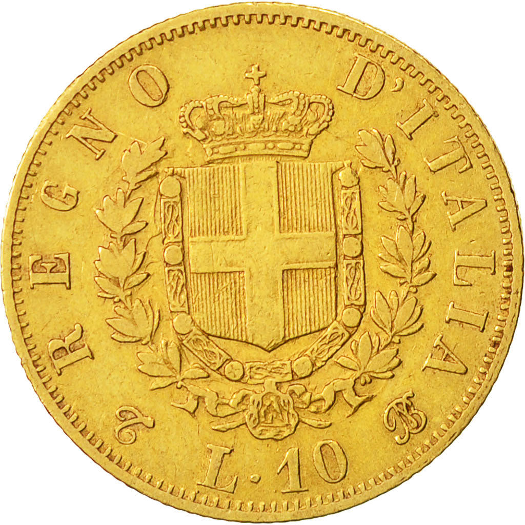 Monnaie, Italie, Vittorio Emanuele II, 10 Lire, 1863, Torino, TTB, Or, KM:9.3