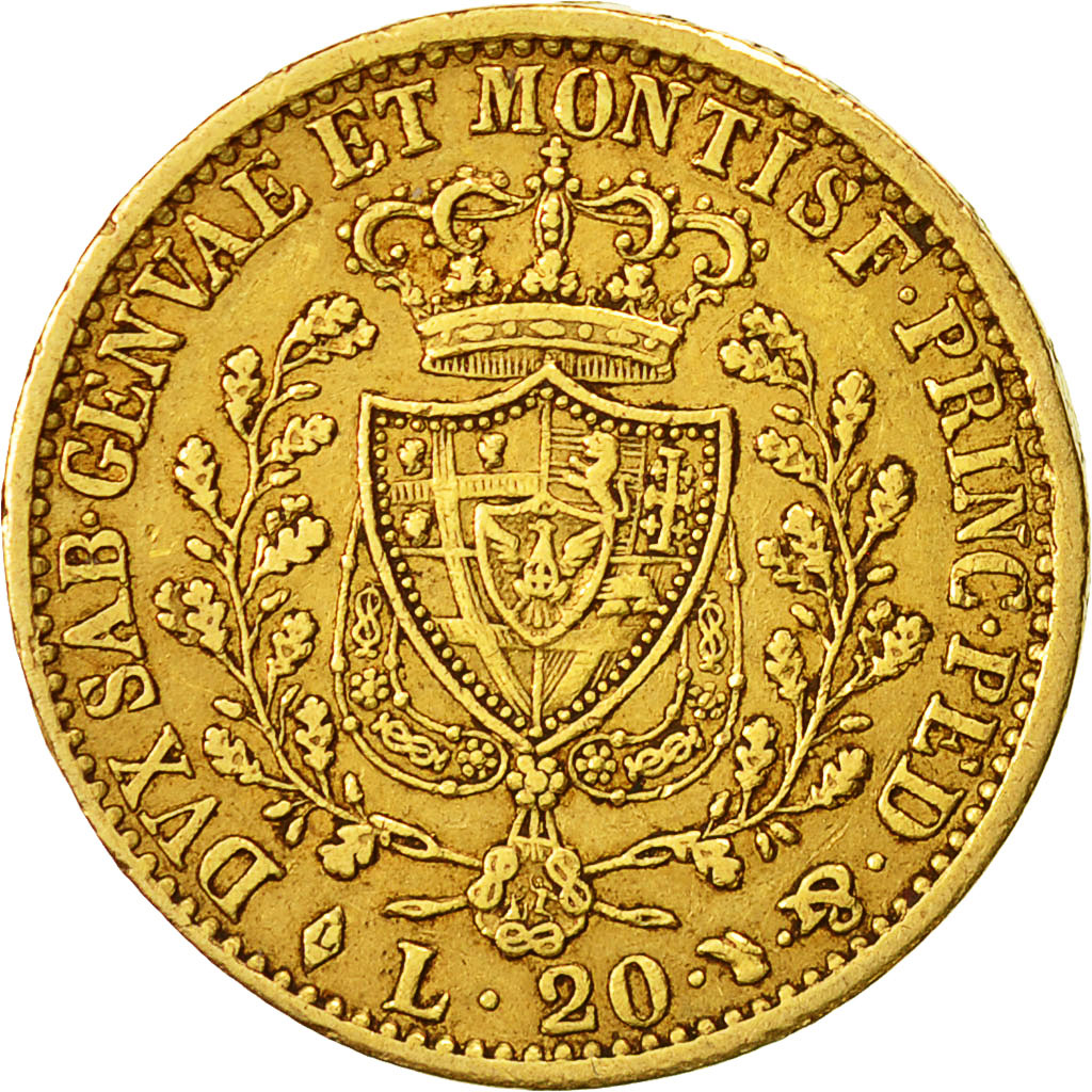 Coin, ITALIAN STATES, SARDINIA, Carlo Felice, 20 Lire, 1827, Torino, EF(40-45)