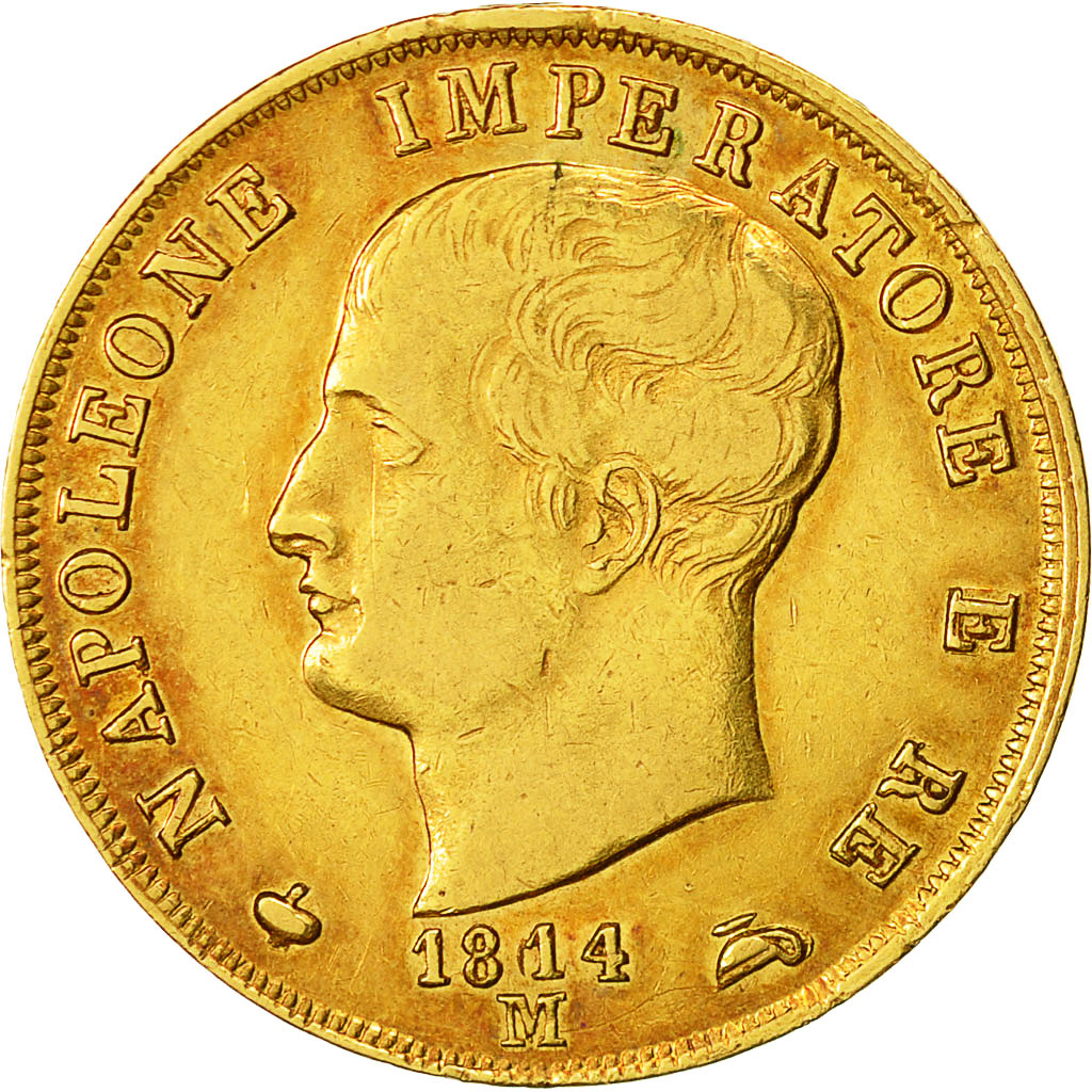 Münze, Italien Staaten, KINGDOM OF NAPOLEON, Napoleon I, 40 Lire, 1814, Milan