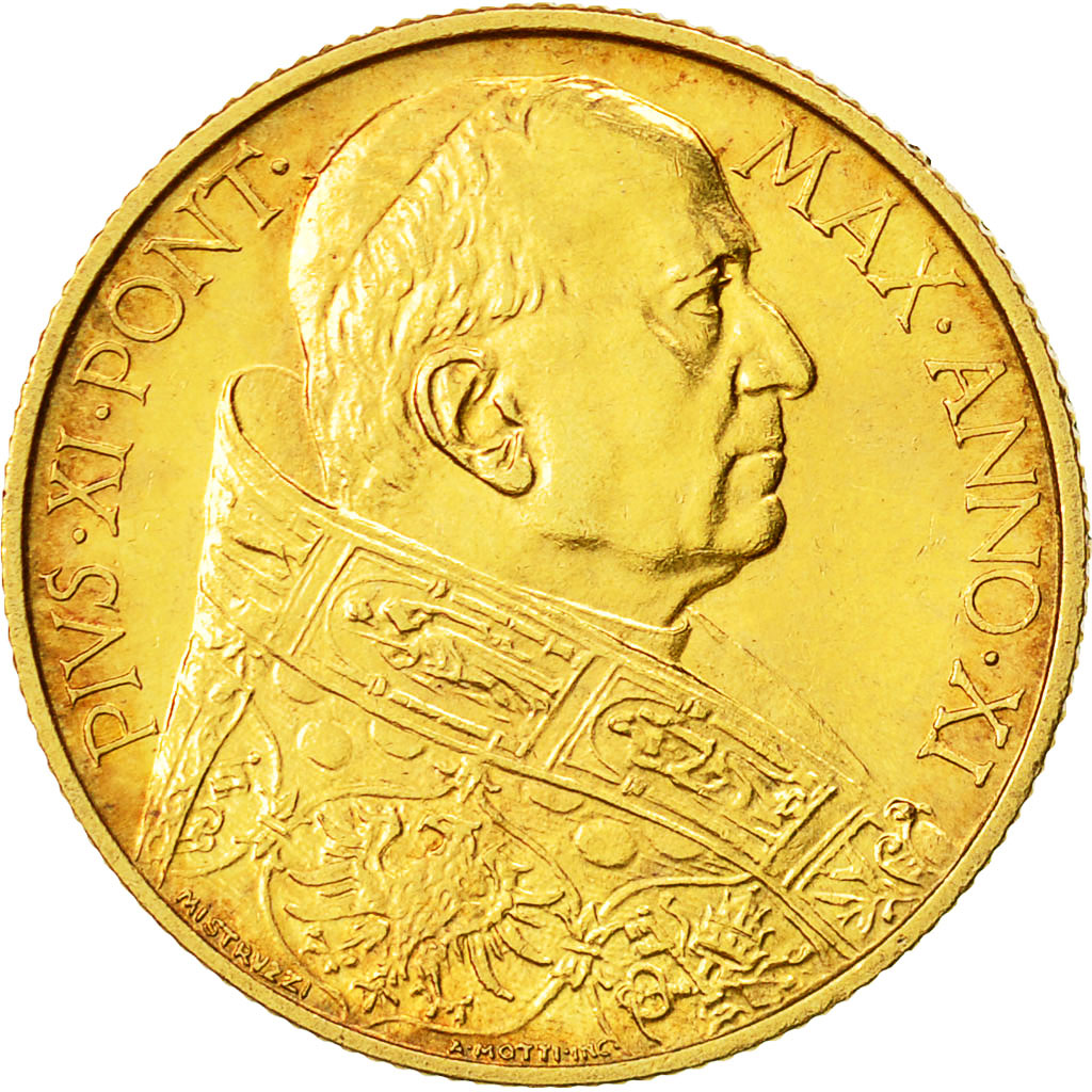 Coin, VATICAN CITY, Pius XI, 100 Lire, 1932, Roma, MS(63), Gold, KM:9