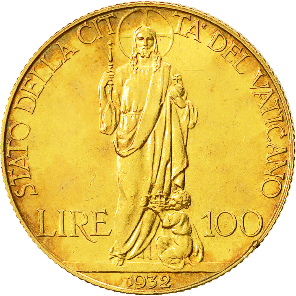 Coin, VATICAN CITY, Pius XI, 100 Lire, 1932, Roma, MS(63), Gold, KM:9