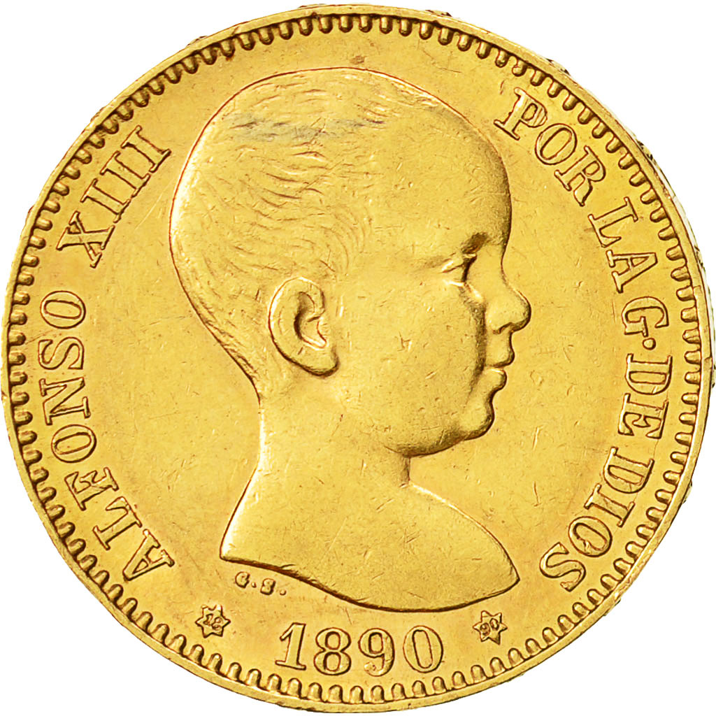 Moneda, España, Alfonso XIII, 20 Pesetas, 1890, Madrid, EBC, Oro, KM:693