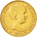 Moneda, España, Alfonso XIII, 20 Pesetas, 1890, Madrid, EBC, Oro, KM:693