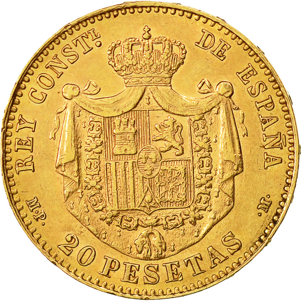 Moneda, España, Alfonso XIII, 20 Pesetas, 1890, Madrid, EBC, Oro, KM:693