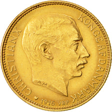 Moneda, Dinamarca, Christian X, 20 Kroner, 1916, Copenhagen, EBC, Oro, KM:817.1