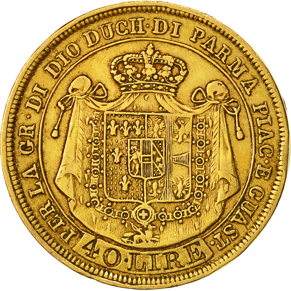 Coin, ITALIAN STATES, PARMA, Maria Luigia, 40 Lire, 1815, Parma, VF(30-35)