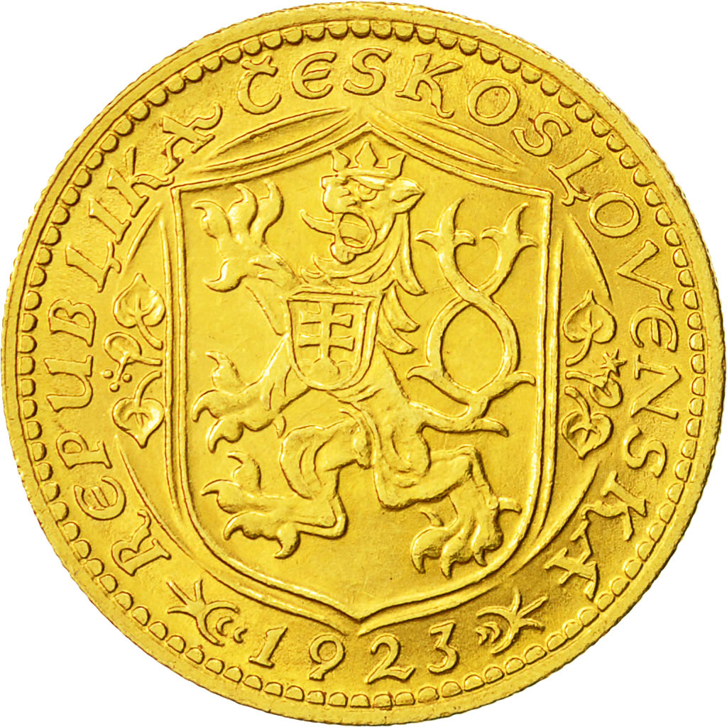 Coin, Czechoslovakia, Dukat, 1923, MS(63), Gold, KM:8