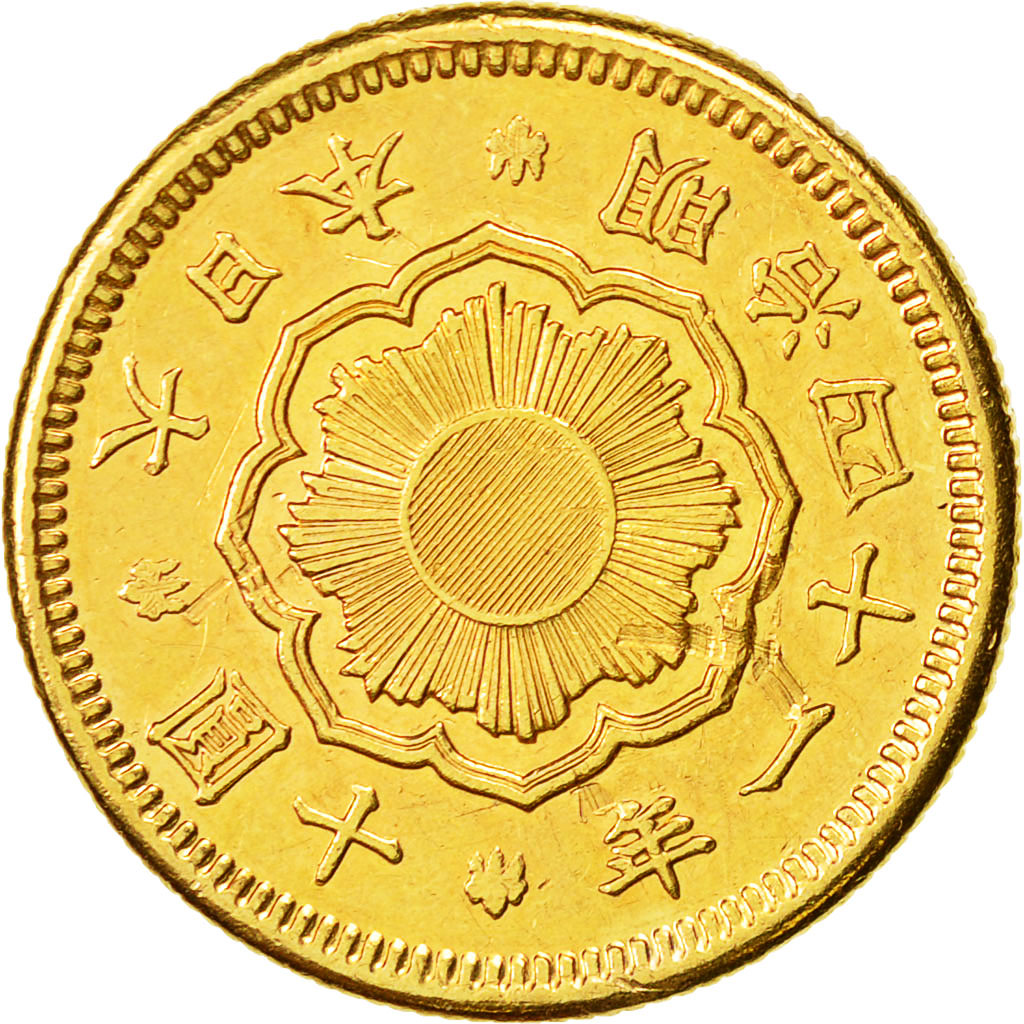 Coin, Japan, Mutsuhito, 10 Yen, 1908, AU(50-53), Gold, KM:33