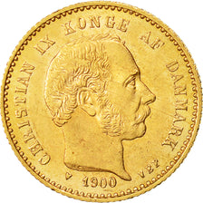 Moneta, Danimarca, Christian IX, 10 Kroner, 1900, Copenhagen, SPL, Oro, KM:790.2