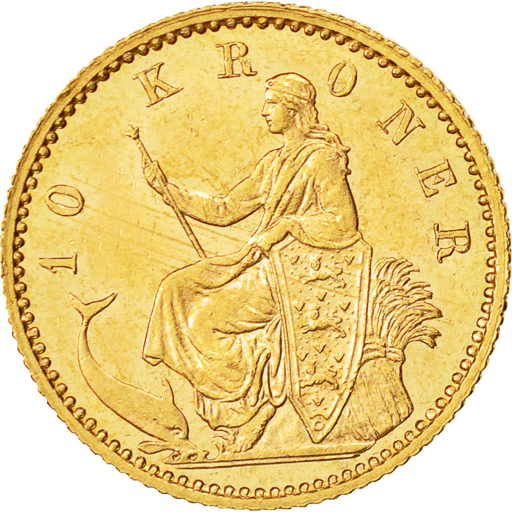 Munten, Denemarken, Christian IX, 10 Kroner, 1900, Copenhagen, PR+, Goud