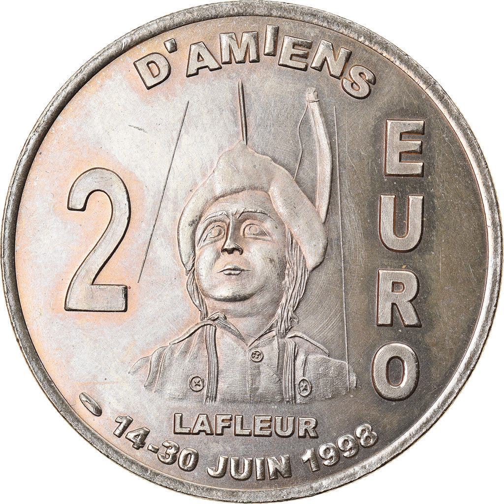 France, Medal, 2 Euro d'Amiens, les Hortillonnages, 1998, MS(63), Copper-nickel