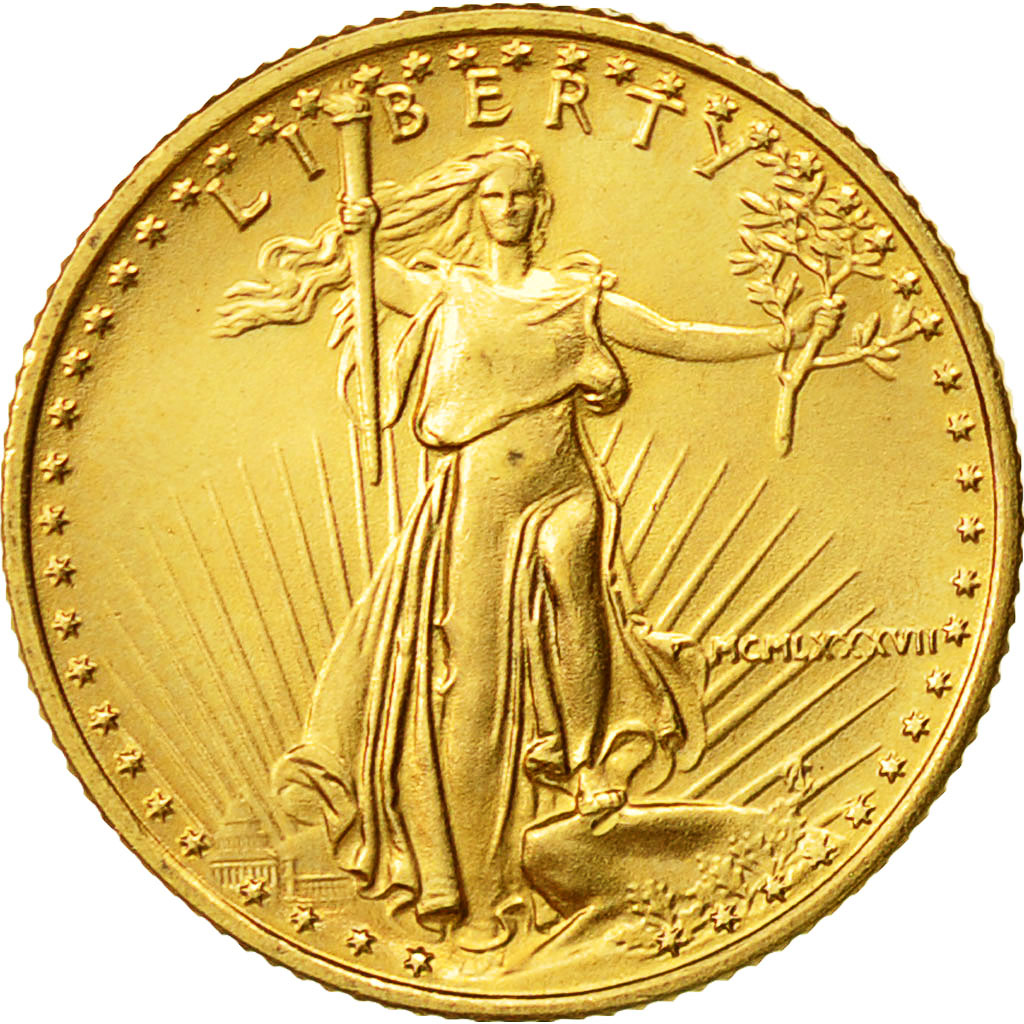 Coin, United States, $5, 1987, U.S. Mint, Philadelphia, MS(64), Gold, KM:216