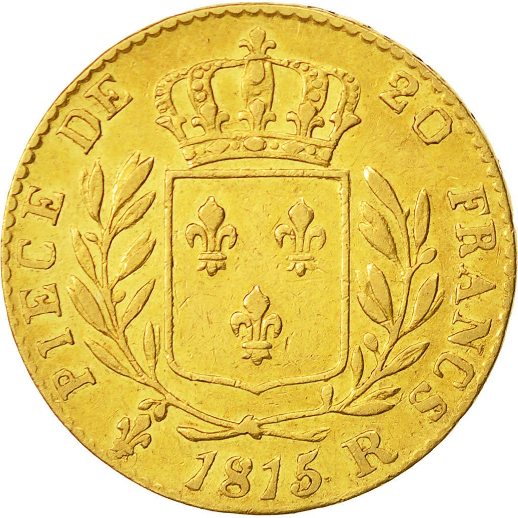Coin, France, Louis XVIII, 20 Francs, 1815, London, EF(40-45), Gold, KM:1