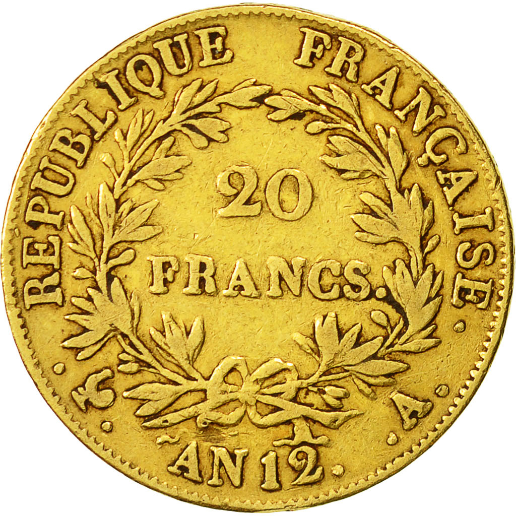 Münze, Frankreich, Napoléon I, 20 Francs, An 12 (1804), Paris, SS, Gold