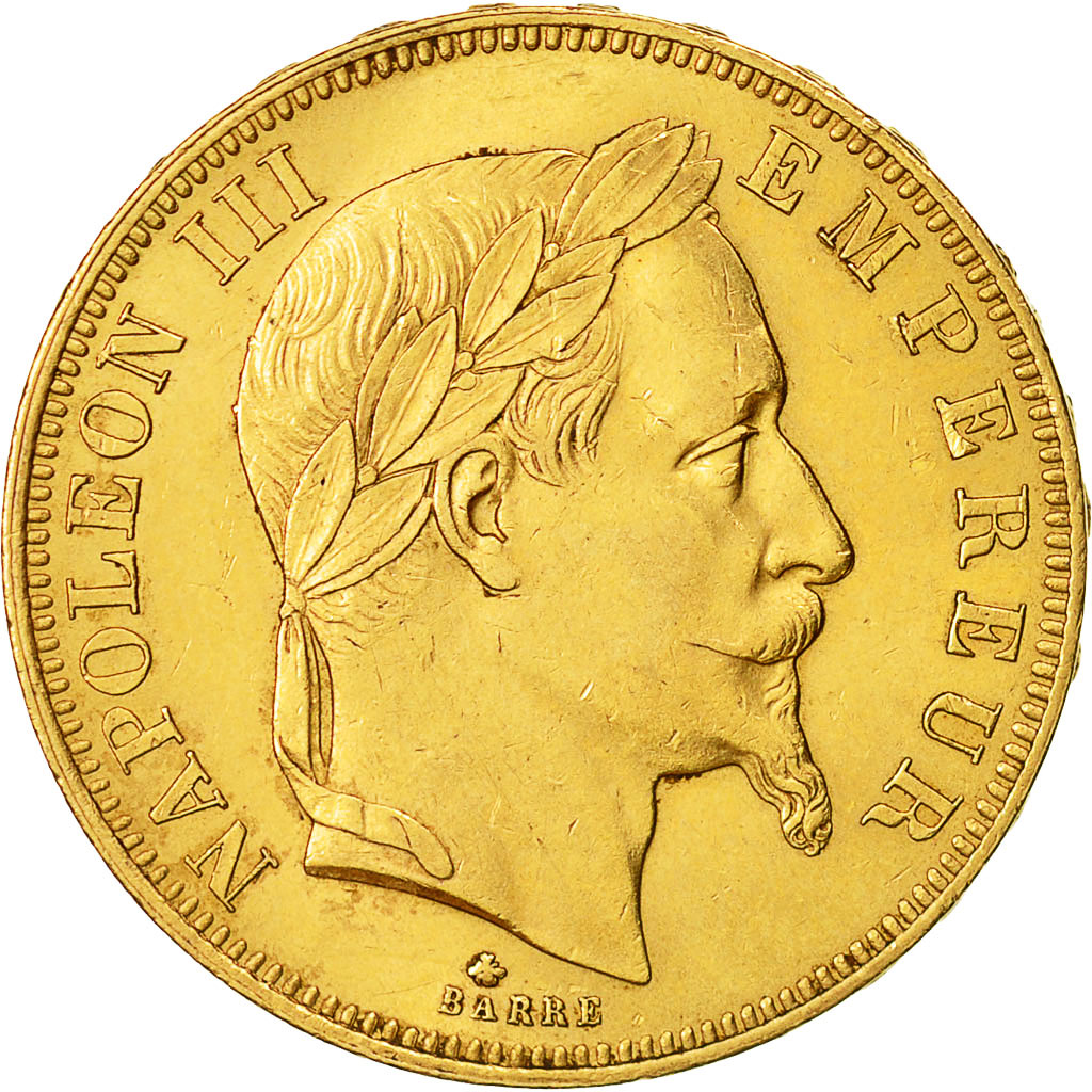 Munten, Frankrijk, Napoleon III, Napoléon III, 50 Francs, 1864, Paris, PR