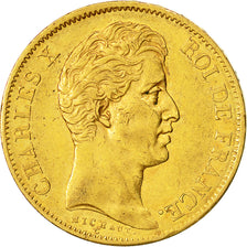 Moneda, Francia, Charles X, 40 Francs, 1830, Paris, MBC+, Oro, KM:721.1