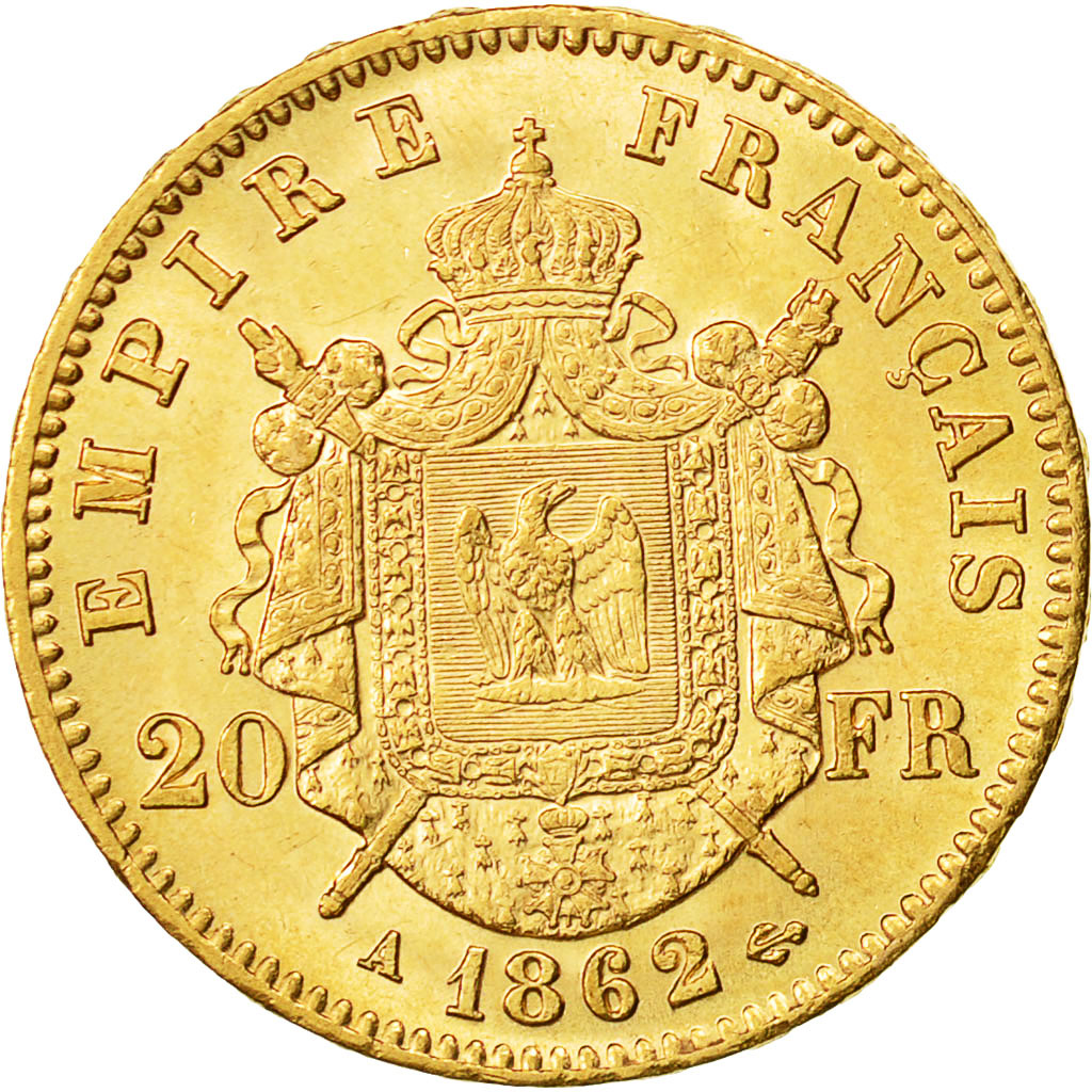 Münze, Frankreich, Napoleon III, Napoléon III, 20 Francs, 1862, Paris, UNZ