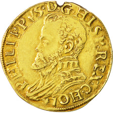 Coin, Spanish Netherlands, Philippe II, 1/2 Réal, Dordrecht, EF(40-45), Gold