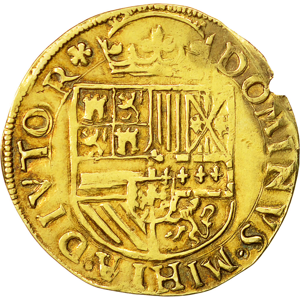Coin, Spanish Netherlands, Philippe II, 1/2 Réal, Dordrecht, EF(40-45), Gold