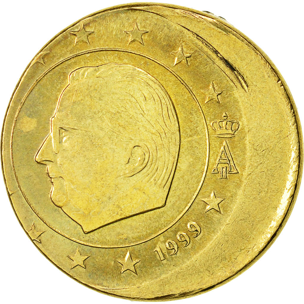 Belgium, 50 Euro Cent, 1999, Fautée - Frappe décentrée, MS(63)