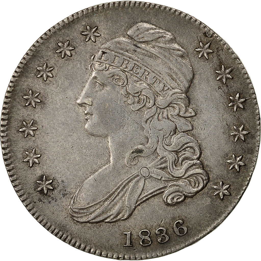 Coin, United States, Capped Bust, Half Dollar, 1836, U.S. Mint, Philadelphia