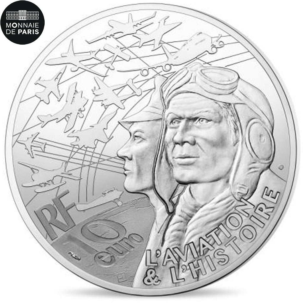 France, Monnaie de Paris, 10 Euro, Aviation - Dakota, 2018, MS(65-70), Silver