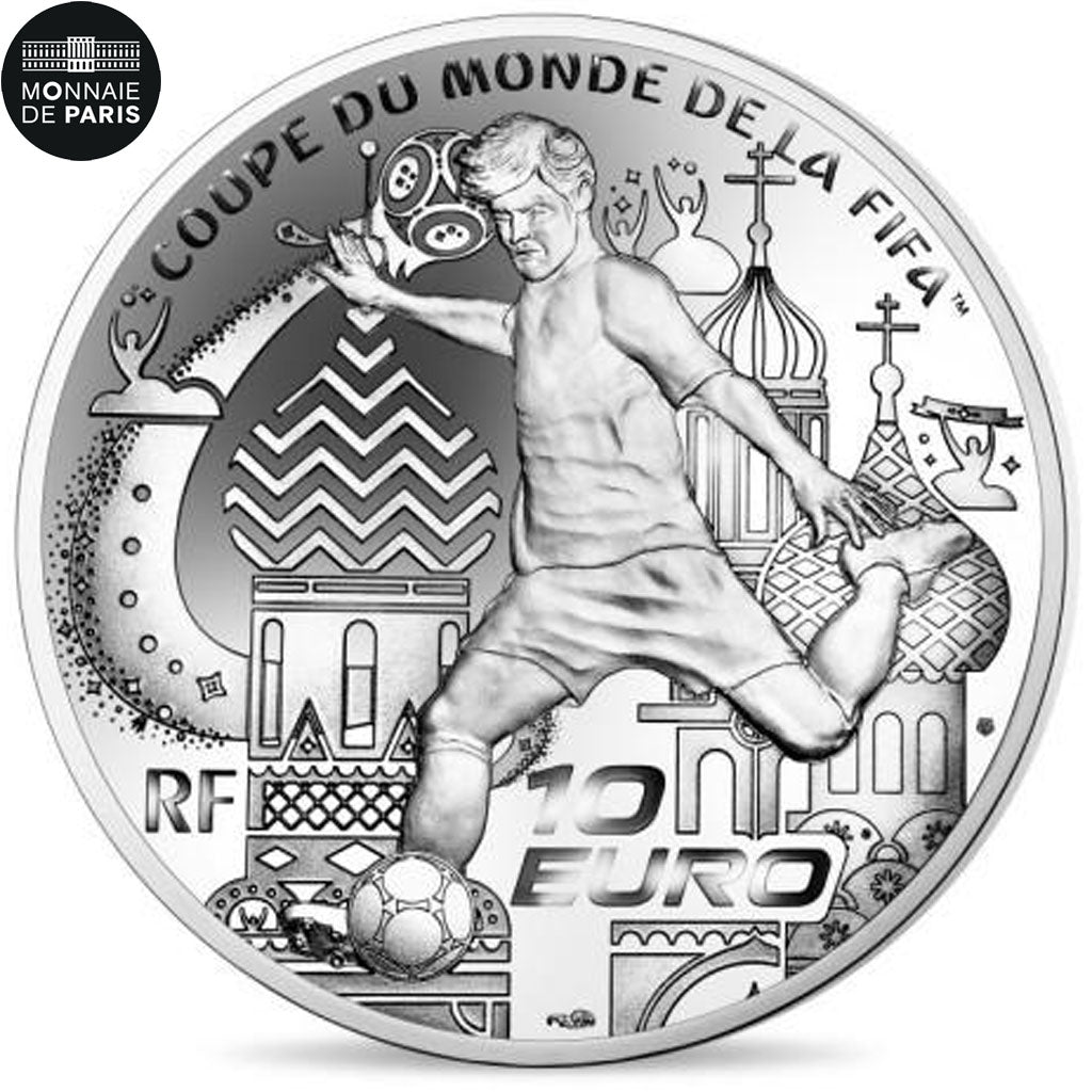 France, Monnaie de Paris, 10 Euro, Coupe du Monde FIFA Russie, 2018, MS(65-70)
