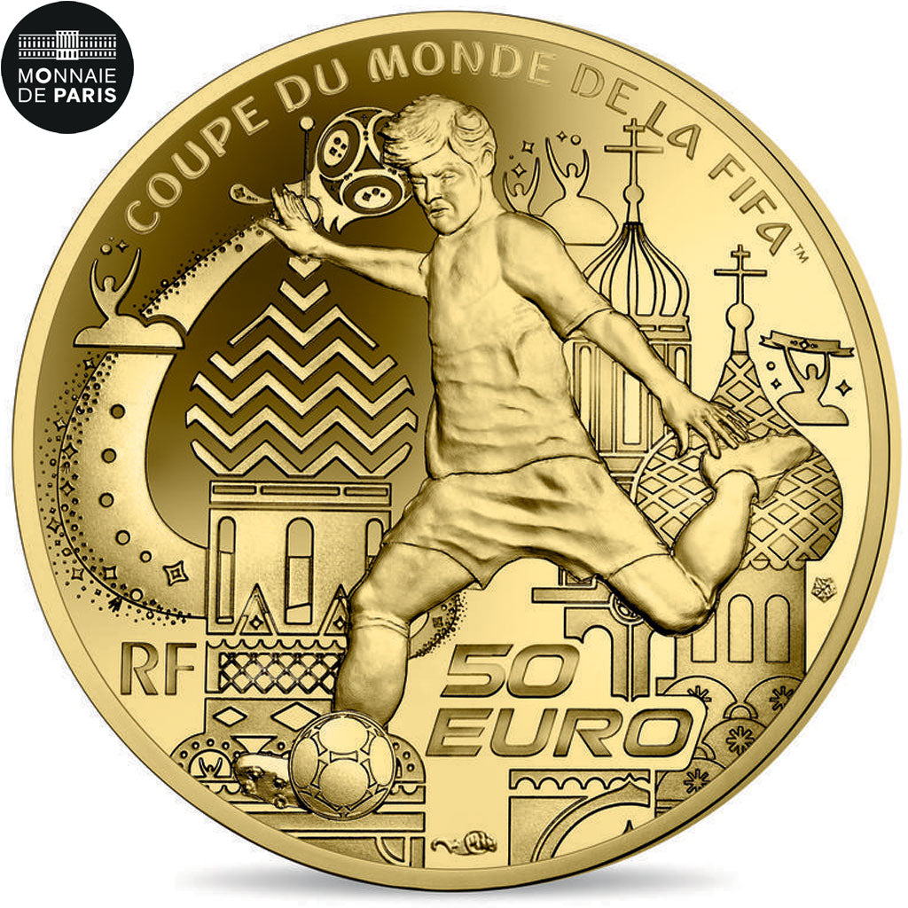 Frankrijk, Parijse munten, 50 Euro, Coupe du Monde FIFA Russie, 2018, FDC, Goud