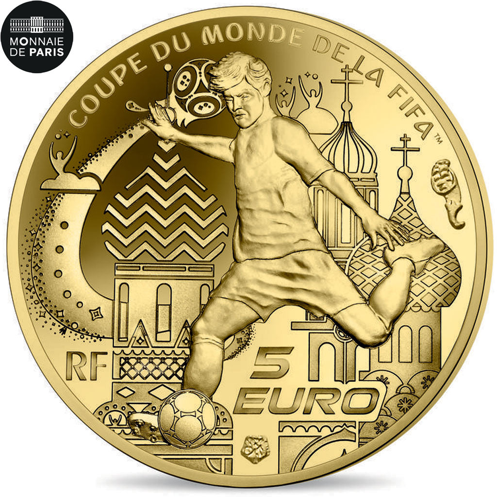 France, Monnaie de Paris, 5 Euro, Coupe du Monde FIFA Russie, 2018, Gold