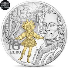 Francia, Monnaie de Paris, 10 Euro, Europa - Voltaire, 2018, FDC, Plata