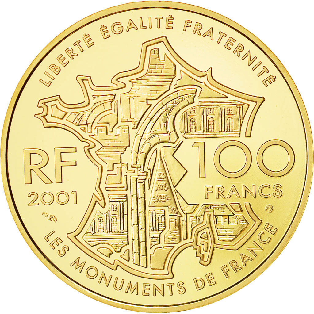 Münze, Frankreich, Champs-Elysées, 100 Francs, 2001, STGL, Gold, KM:1271