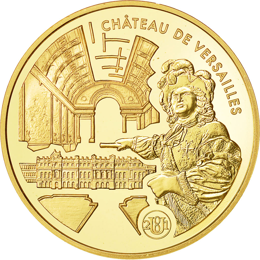 Coin, France, Château de Versailles, 100 Francs, 2001, Paris, MS(65-70), Gold