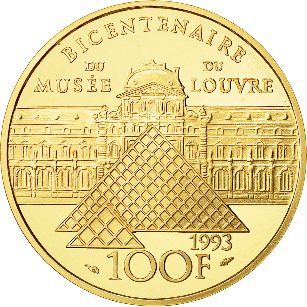 Moneta, Francia, Victoire Samothrace, 100 Francs, 1993, Paris, FDC, Oro