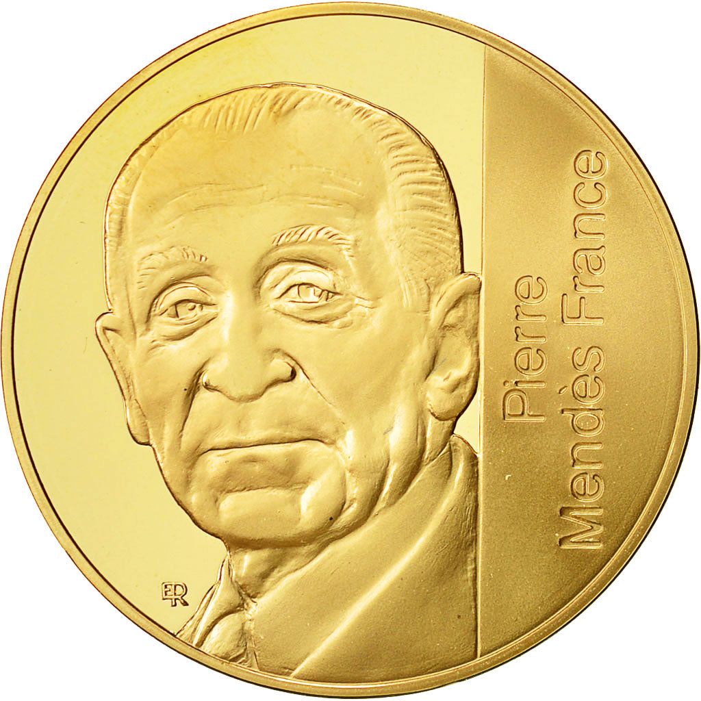 Münze, Frankreich, Mendès France, 5 Francs, 1992, Paris, STGL, Gold, KM:1006b