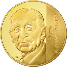Münze, Frankreich, Mendès France, 5 Francs, 1992, Paris, STGL, Gold, KM:1006b