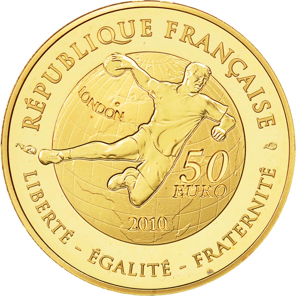 France, 50 Euro, Jeux d'été, 2010, MS(65-70), Gold, KM:1719