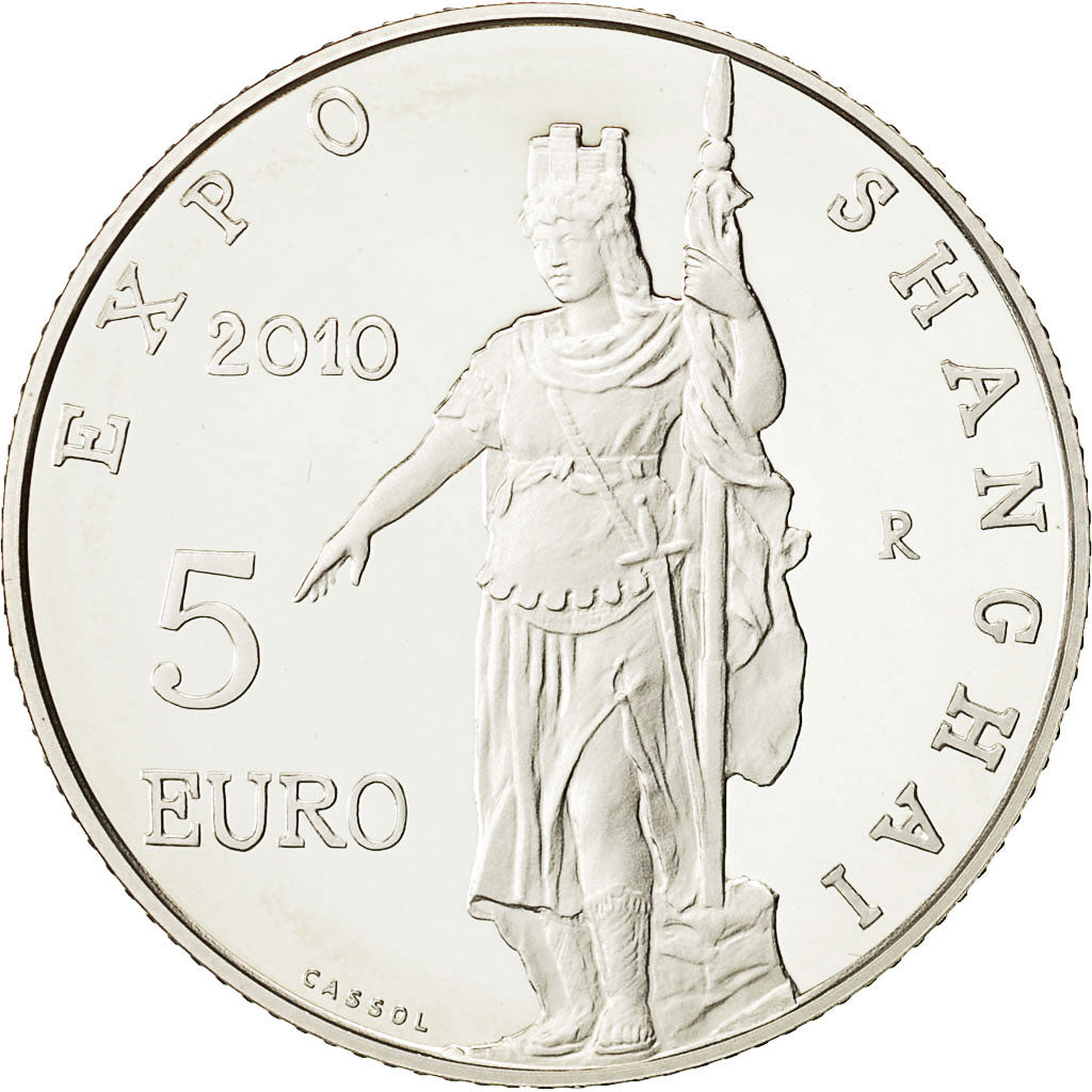 San Marino, 5 Euro, Expo Shanghai, 2010, MS(65-70), Silver, KM:495