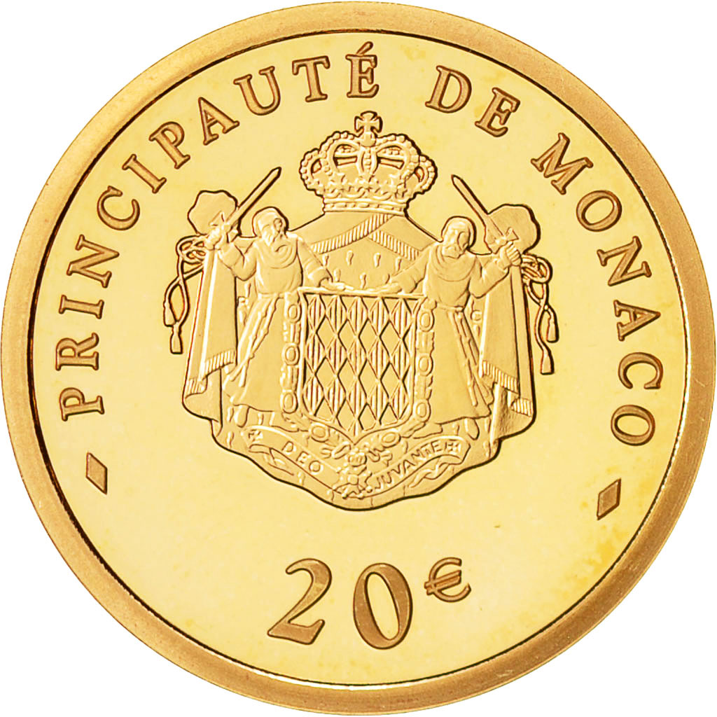 Monaco, 20 Euro, 2008, MS(65-70), Gold, KM:198