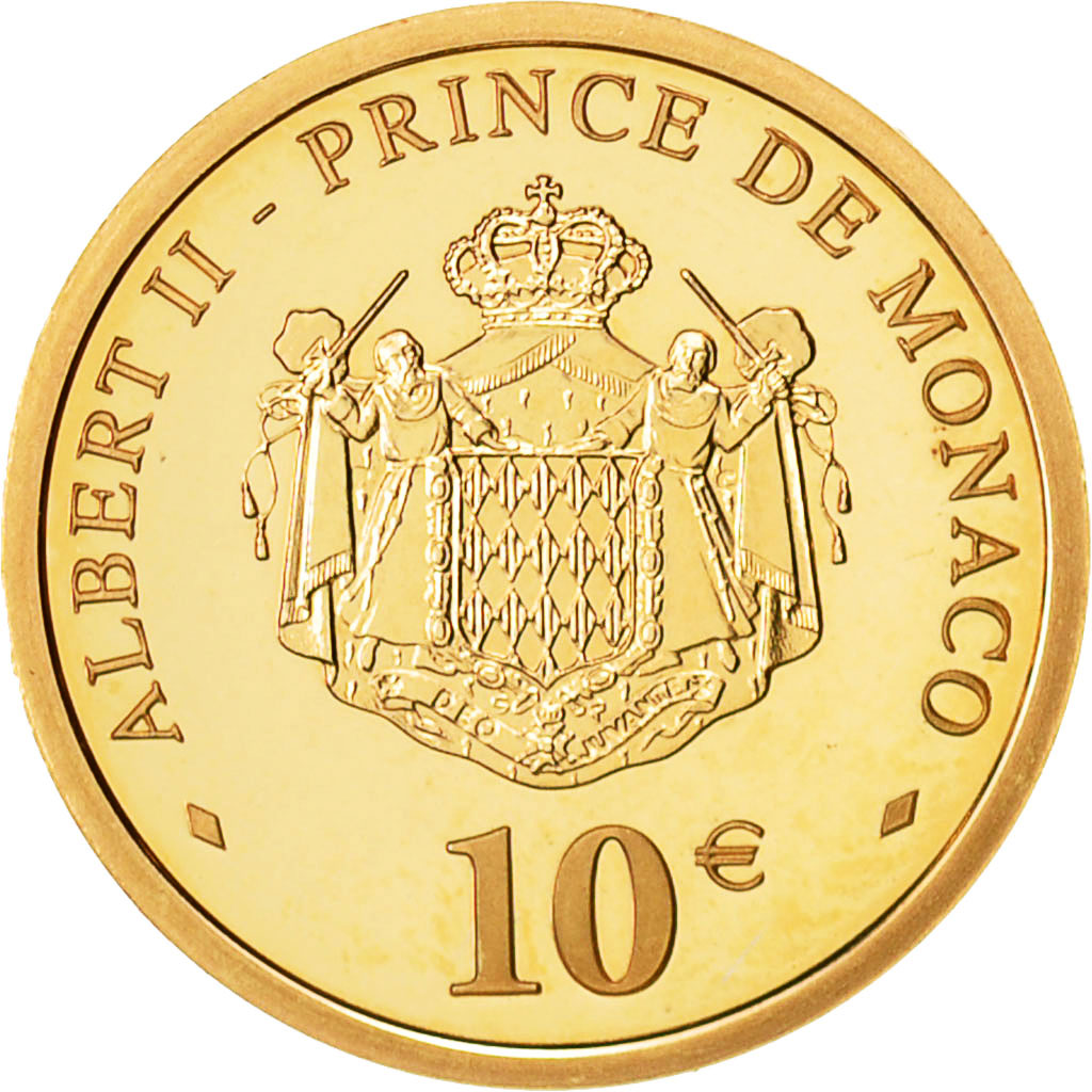 Monaco, 10 Euro, Prince Rainier III, 2005, FDC, Or, KM:187
