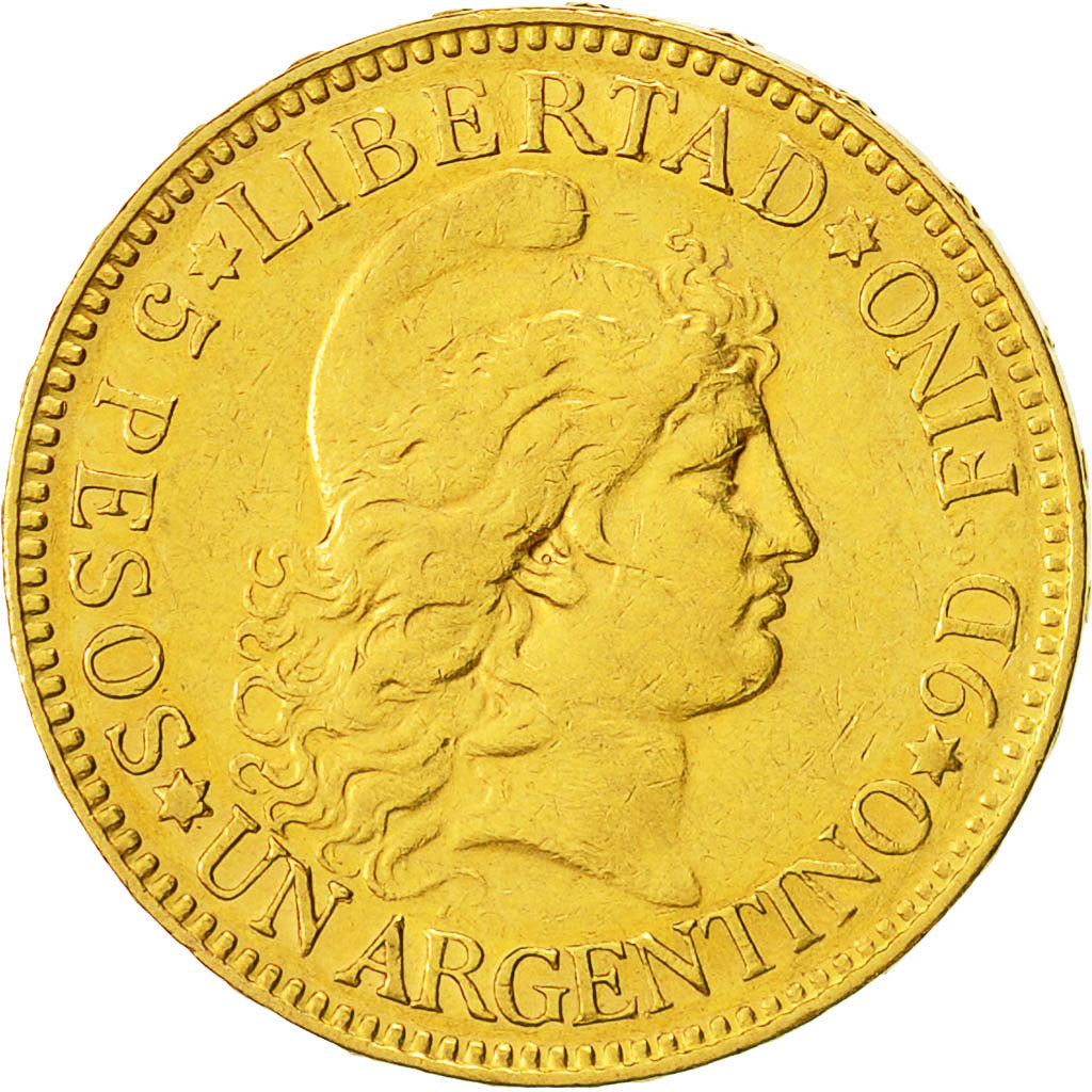 Coin, Argentina, Argentino, 1887, AU(50-53), Gold, KM:31