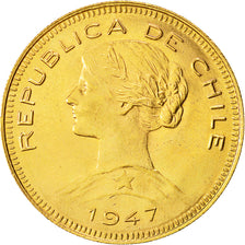 Monnaie, Chile, 100 Pesos, 1947, Santiago, SPL, Or, KM:175